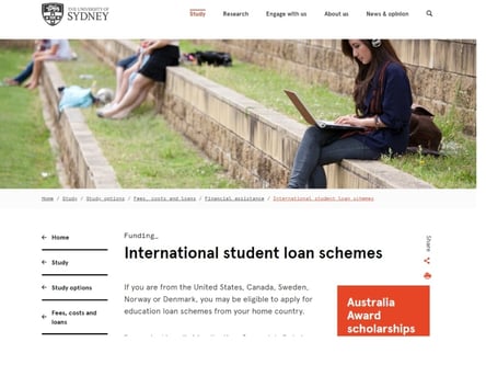 The University of Sydney homepage