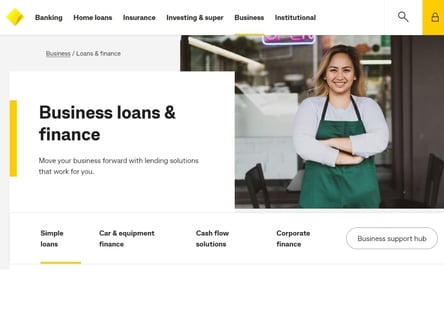 Commonwealth Bank homepage