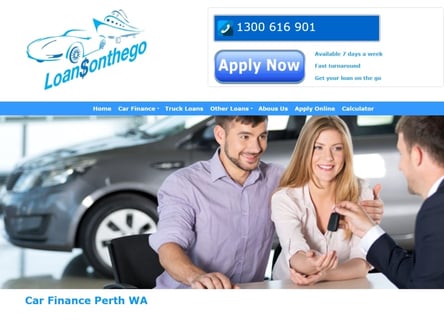 Loans on the Go homepage