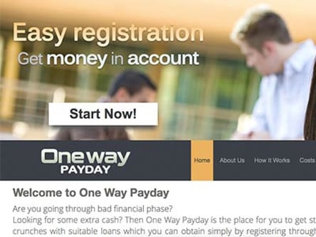One Way Payday homepage