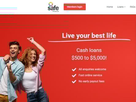 Safe Financial homepage