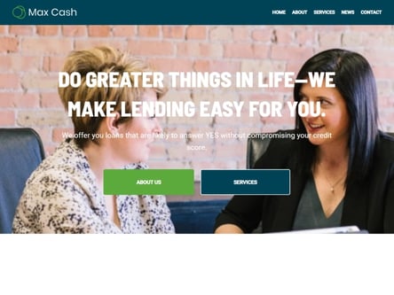 Max Cash homepage