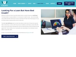 Cigno Loans Bad credit loan