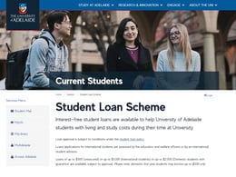University of Adelaide Student loan