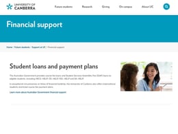 University of Canberra Student loan